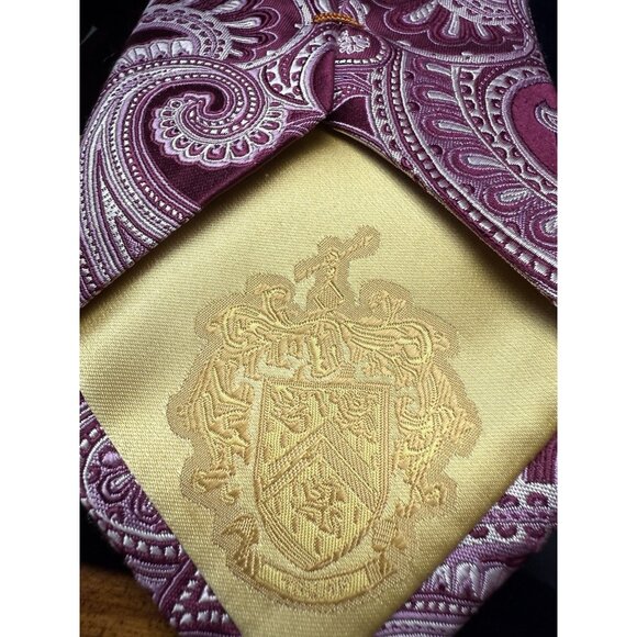 Donald Trump Necktie Signature Collection 100% Silk Red Wine Paisley 61” - Picture 6 of 6